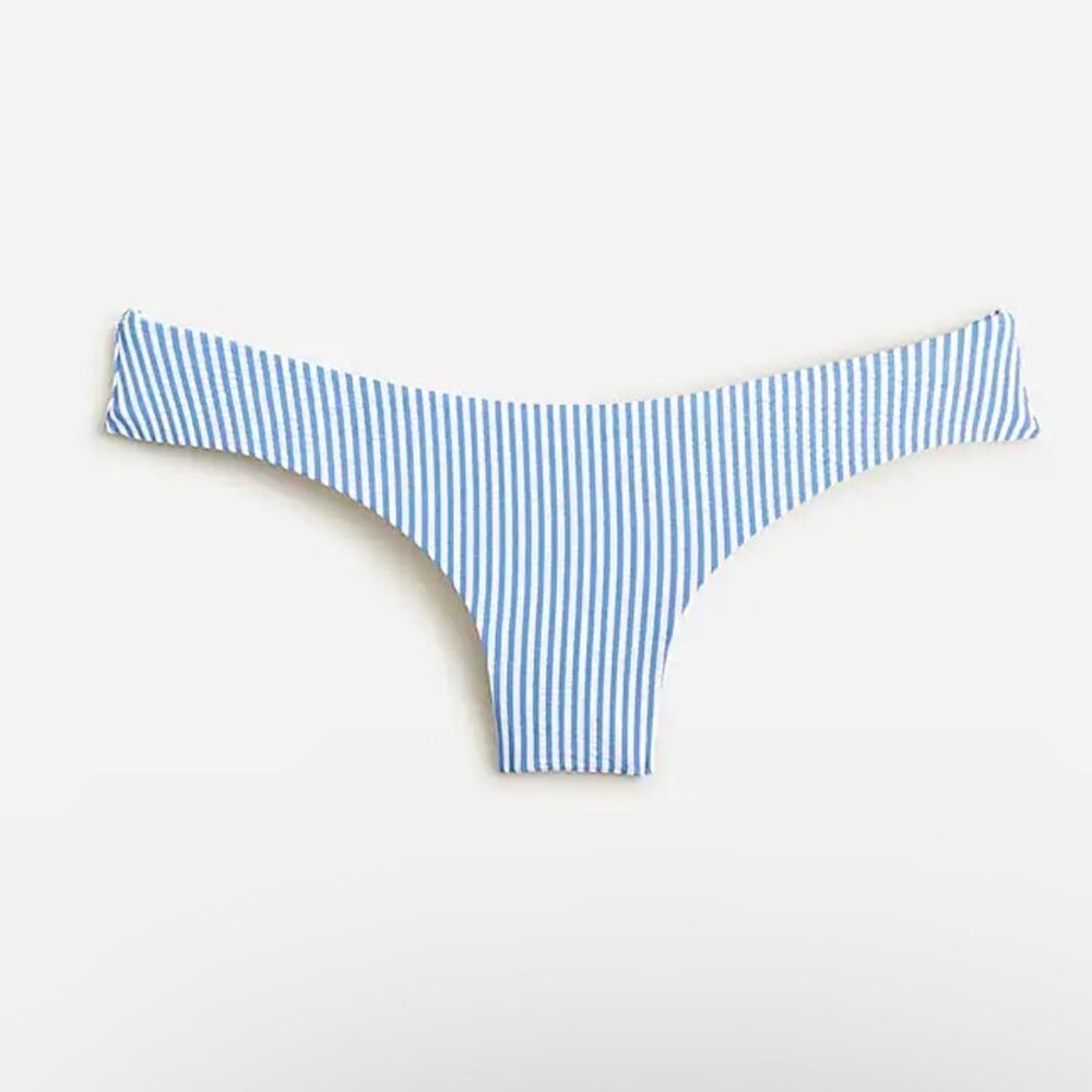 J. Crew Hipster Bikini Swim Bottom in Seersucker Blue White Stripe Sz‎ XXL NEW